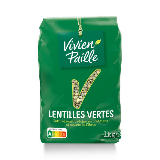 Lentilles Vertes VIVIEN PAILLE le sachet de 1Kg