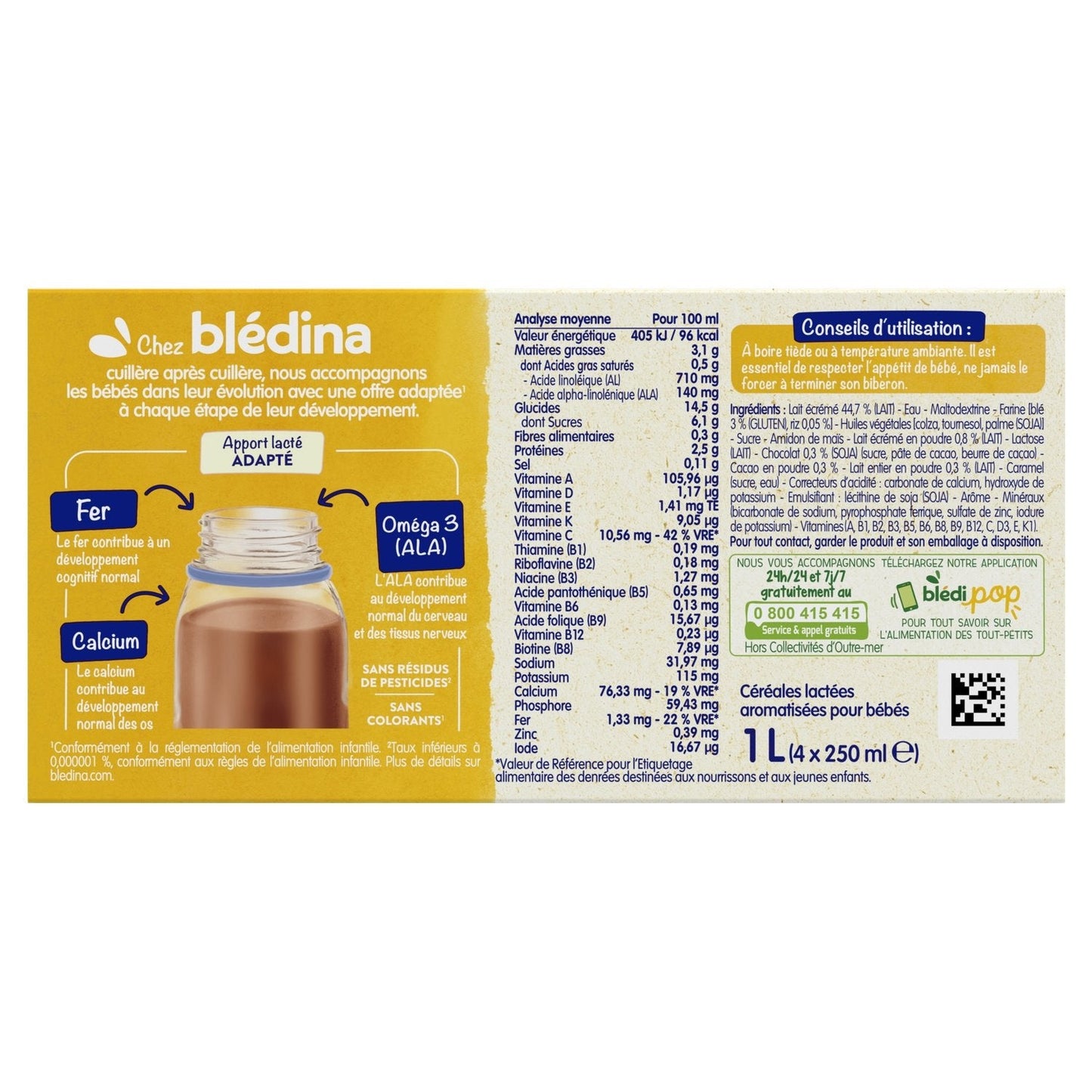 [ANTI-GASPILLAGE] Céréales Bébé Dès 12 Mois Saveur Choco Biscuité Croissance Blédidej BLEDINA - Date de durabilité minimale : 07/06/2025