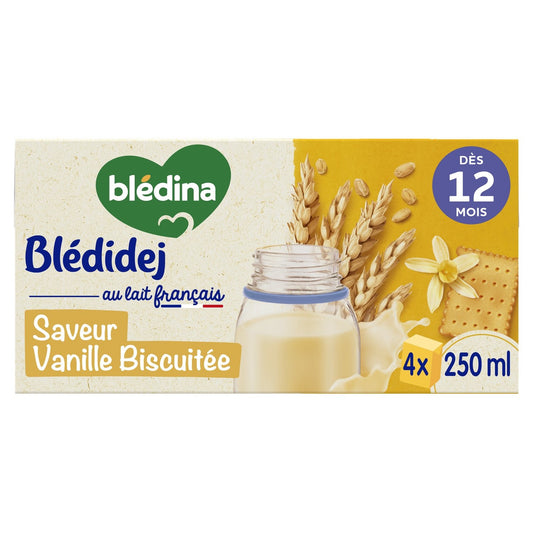 Céréales Bébé Dès 12 Mois Biscuité Vanille Croissance Blédidej BLEDINA la boîte de 4 briques de 250ml