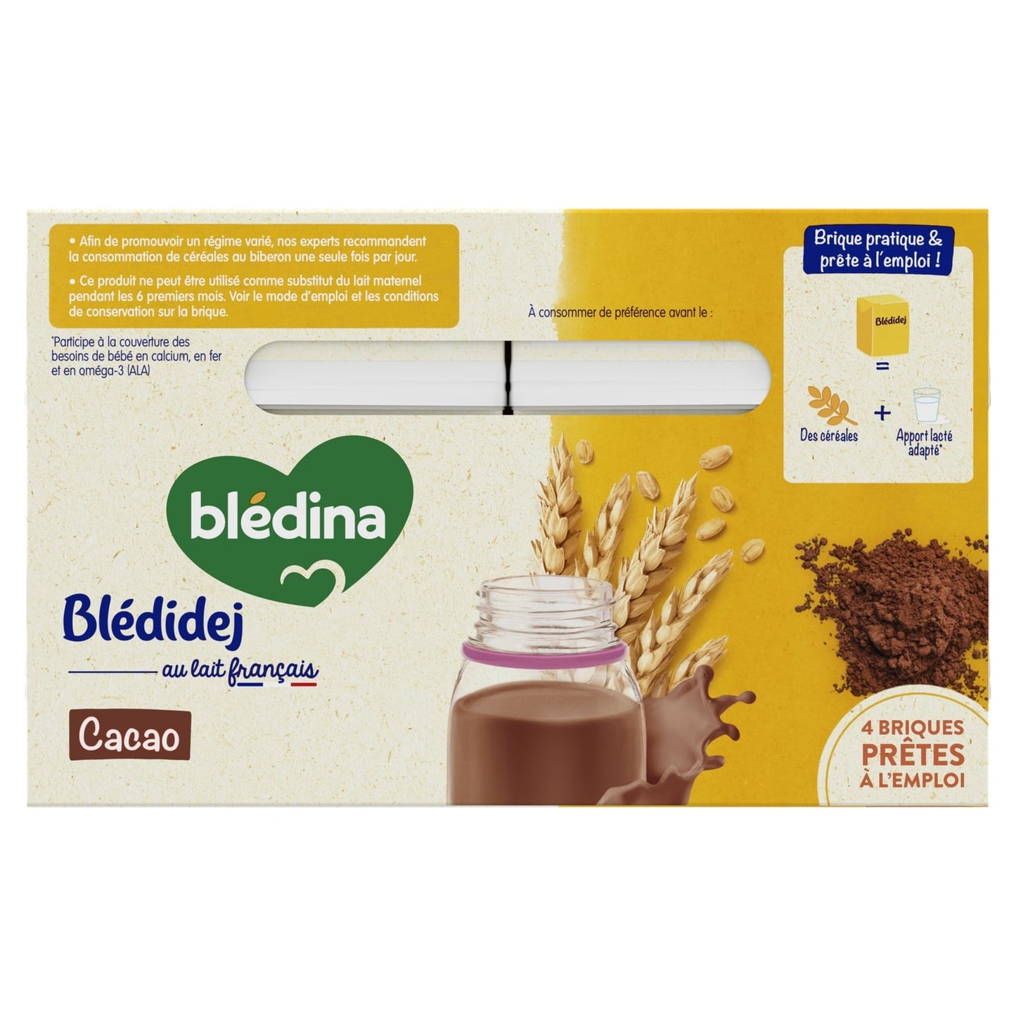 Céréales bébé dès 6 mois saveur Cacao Blédidej BLEDINA 
