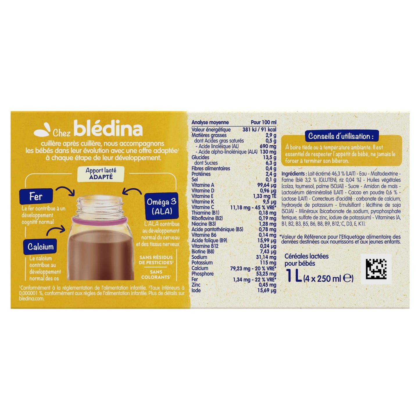Céréales bébé dès 6 mois saveur Cacao Blédidej BLEDINA 