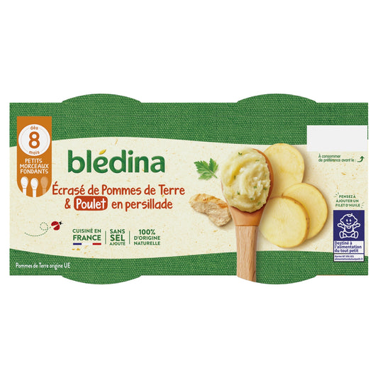 Plat Bébé Dès 8 Mois Écrasé Pommes de Terre Poulet Idées de Maman BLEDINA