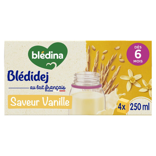 Céréales Bébé Dès 6 Mois Saveur Vanille Blédidej BLEDINA la boîte de 4 briques de 250ml