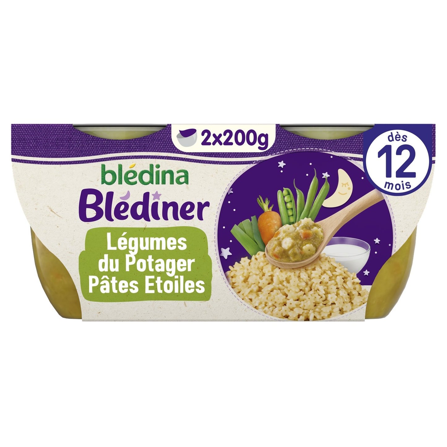 Plat Bébé du Soir Dès 12 Mois Légumes et Pâtes Blédiner BLEDINA
