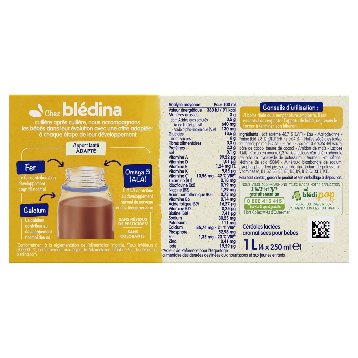 Céréales Bébé Dès 12 Mois Saveur Chocolat Gourmand Croissance Blédidej BLEDINA