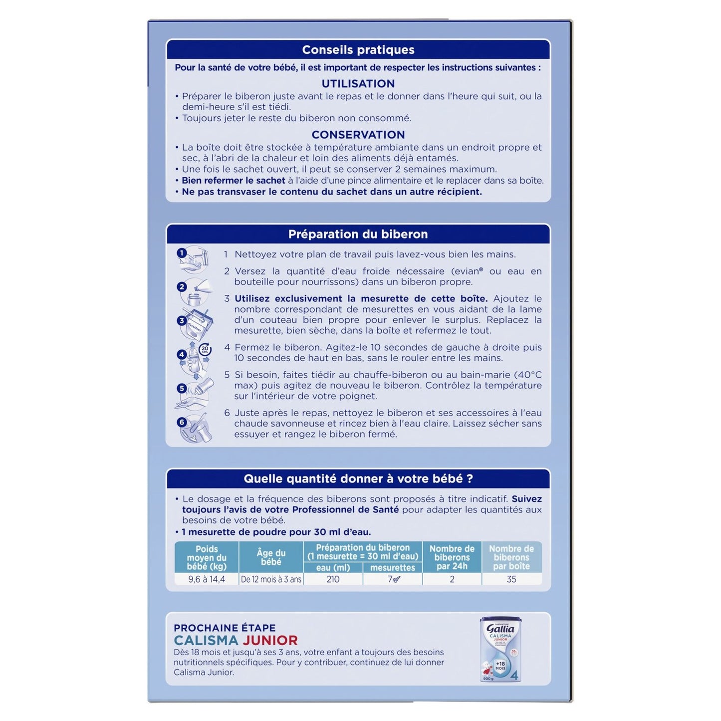 Calisma Croissance GALLIA Powdered Baby Milk for Growth 3rd Age From 12 Months