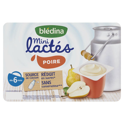 Dessert Lacté Bébé Dès 6 Mois Poire Mini Lactés BLEDINA