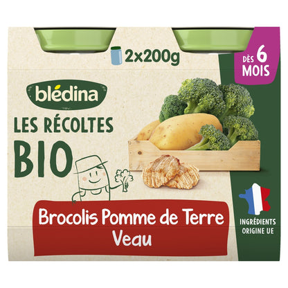 Baby Dish From 6 Months Broccoli Potatoes Veal Les Récoltes Bio BLEDINA