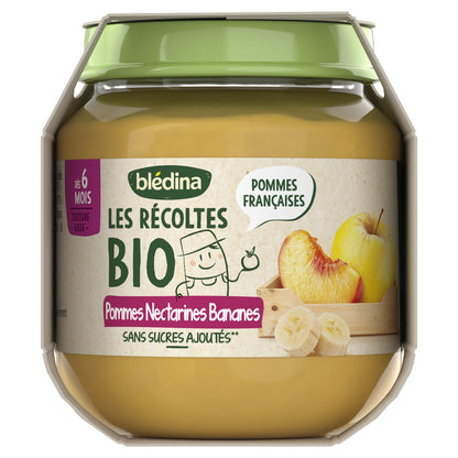 Baby Compote From 6 Months Apples Nectarines Bananas Les Récoltes Bio BLEDINA