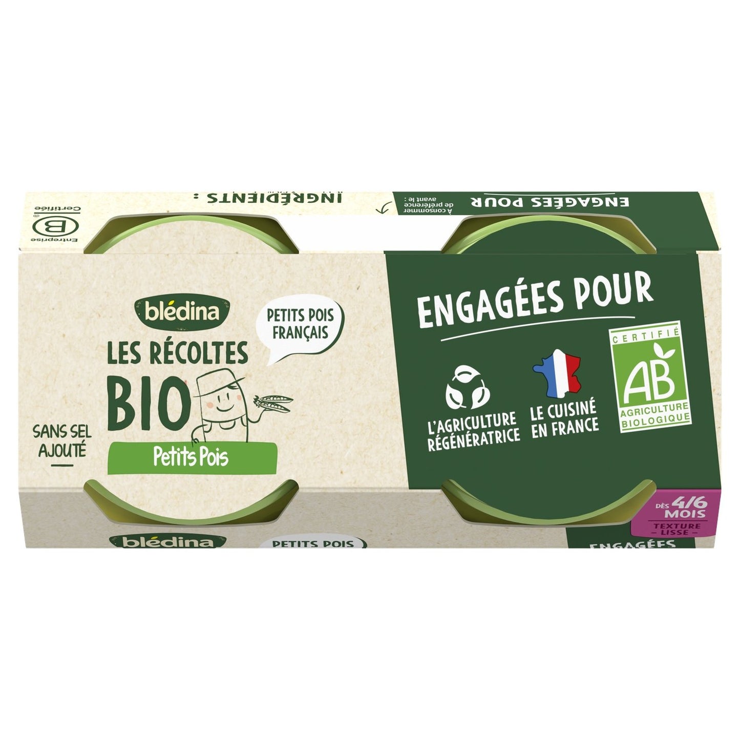 Baby Dish From 4 to 6 Months Peas Les R[eacute]coltes Bio BLEDINA