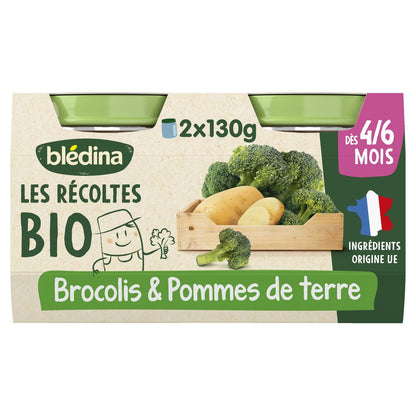 Baby Meal From 4 to 6 Months Broccoli Potatoes Les Récoltes Bio BLEDINA