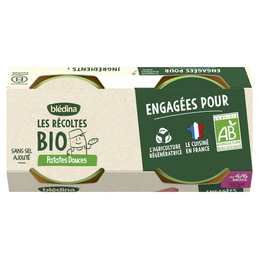 Baby Meal From 4 to 6 Months Sweet Potato Les Récoltes Bio BLEDINA