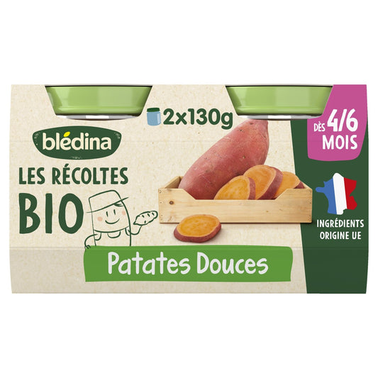 Plat Bébé Dès 4 à 6 Mois Patate Douce les Récoltes Bio BLEDINA les 2 pots de 130g