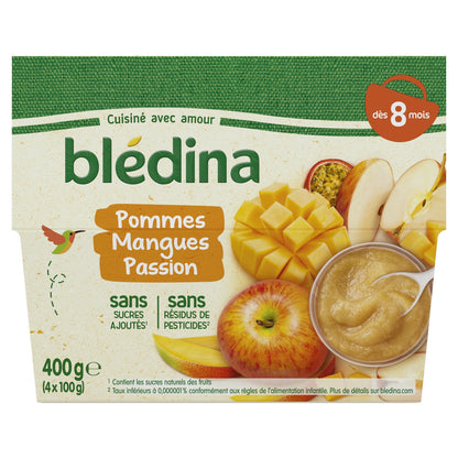 Baby Compotes From 8 Months Apple Mango Passion BLEDINA