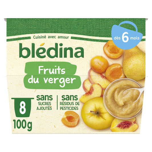 Baby Fruit Puree From 6 Months BLEDINA Orchard Fruits