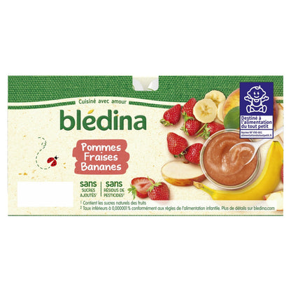 Baby Compotes From 6 Months Apples Strawberries Bananas BLEDINA