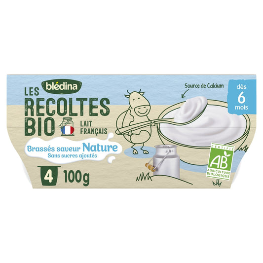 Baby Milk Dessert From 6 Months Stirred Plain No Added Sugars BLEDINA Organic Harvests