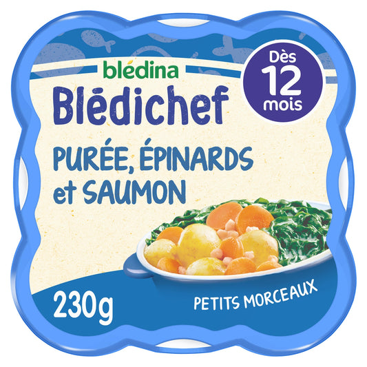Baby Meal From 12 Months Spinach Purée Salmon Blédichef BLEDINA