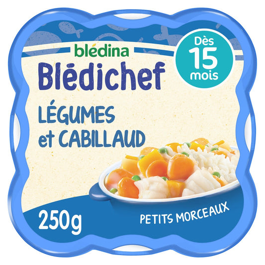 Baby Dish From 15 Months Stewed with Soft Vegetables and Cod Blédichef BLEDINA