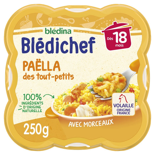 Plat Bébé Dès 18 Mois Paëlla Blédichef BLEDINA l'assiette de 250g