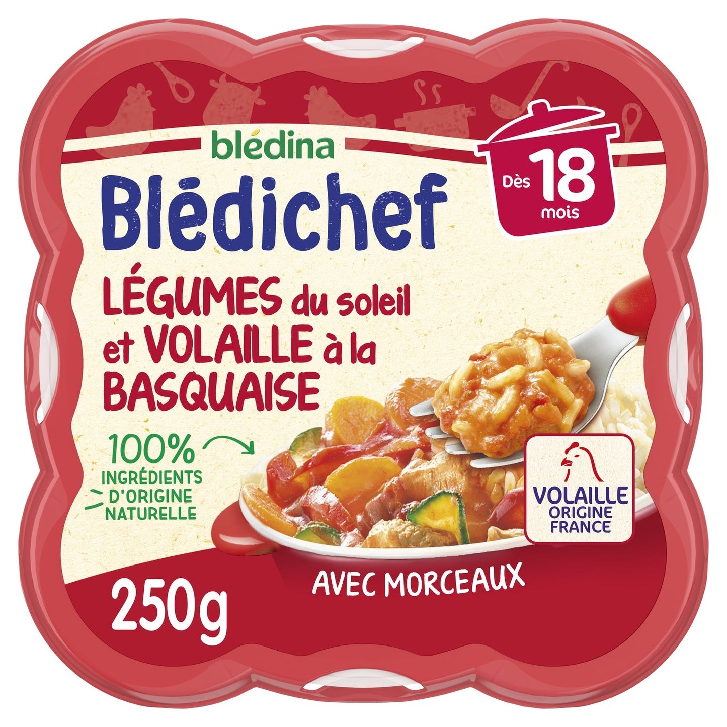 Baby Dish From 18 Months Sun Vegetables and Basque-Style Poultry Blédichef BLEDINA