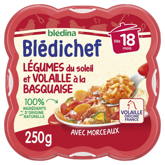 Baby Dish From 18 Months Sun Vegetables and Basque-Style Poultry Blédichef BLEDINA