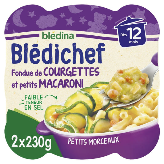 Baby Dish From 12 Months Zucchini and Macaroni Fondue Blédichef BLEDINA