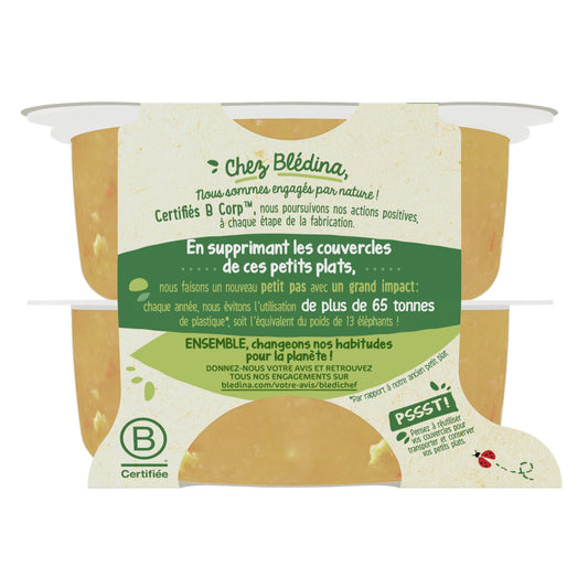 Plat Bébé Dès 18 Mois Etuvée de Butternut Pâtes et Cabillaud Blédichef BLEDINA
