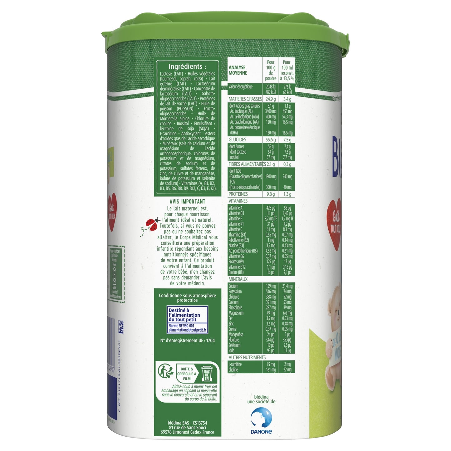 Blédilait BLEDINA Powdered Baby Milk 1st Age From Birth