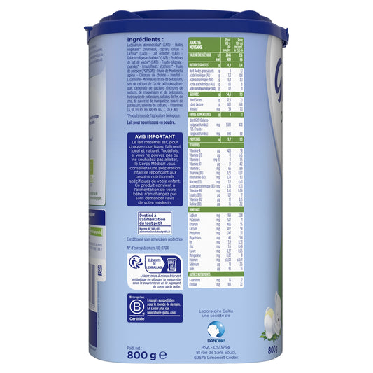 Organic Calisma GALLIA Powdered Baby Milk 1st Age From Birth