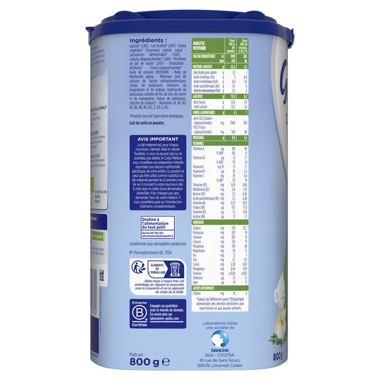 Organic Calisma GALLIA Powdered Baby Milk 2nd Age From 6 Months