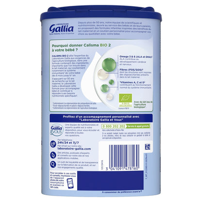 Organic Calisma GALLIA Powdered Baby Milk 2nd Age From 6 Months