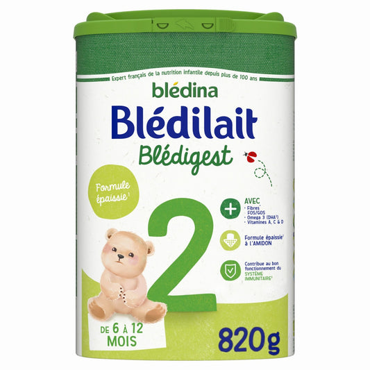 Lait Bébé en Poudre 2ème Âge Dès 6 Mois Blédigest BLEDINA la boîte de 820g