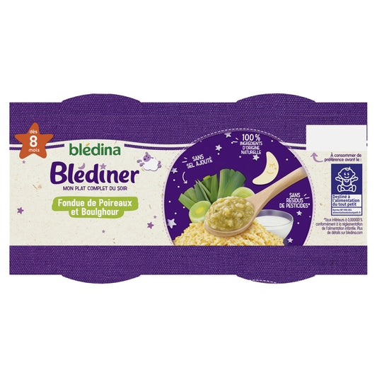 Baby Evening Dish From 8 Months Leek Fondue Bulgur Blédiner BLEDINA