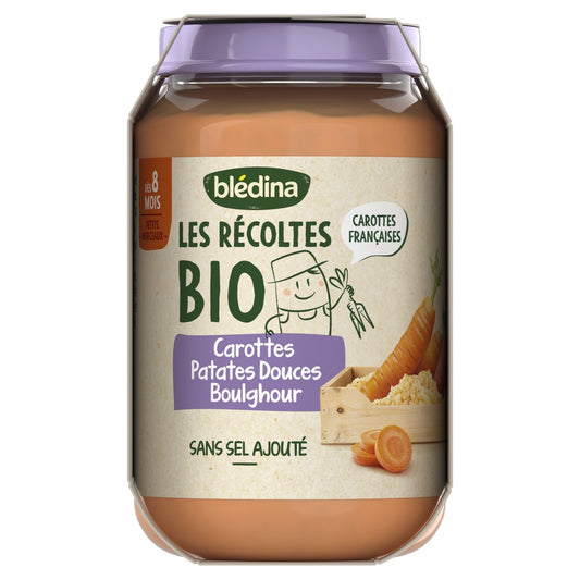 Baby Evening Meal From 8 Months Carrots Sweet Potatoes Bulgur Les Récoltes Bio BLEDINA
