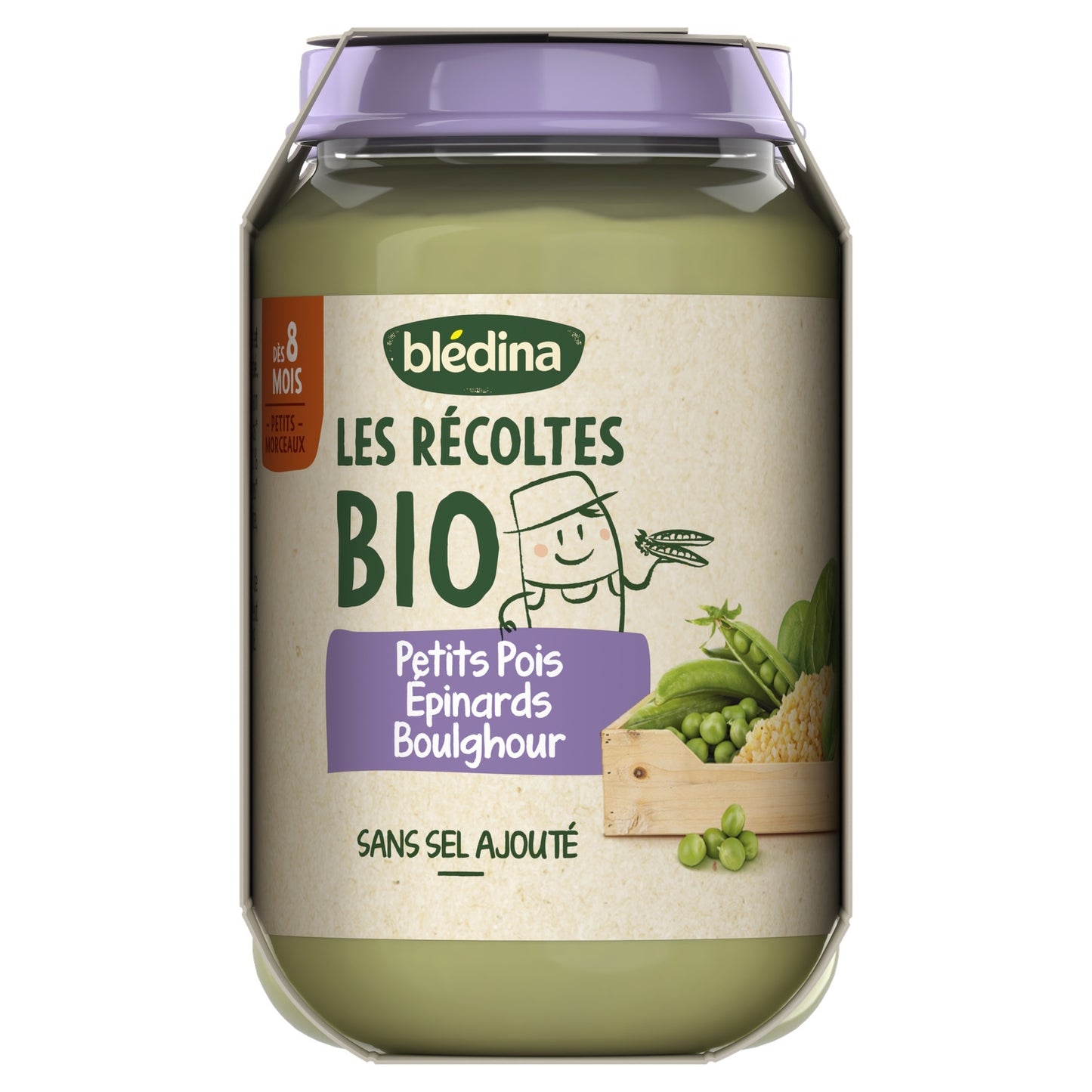 Baby Evening Meal From 8 Months Peas Spinach Bulgur Les Récoltes Bio BLEDINA