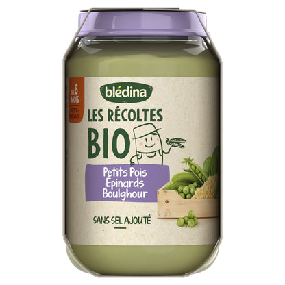 Baby Evening Meal From 8 Months Peas Spinach Bulgur Les Récoltes Bio BLEDINA