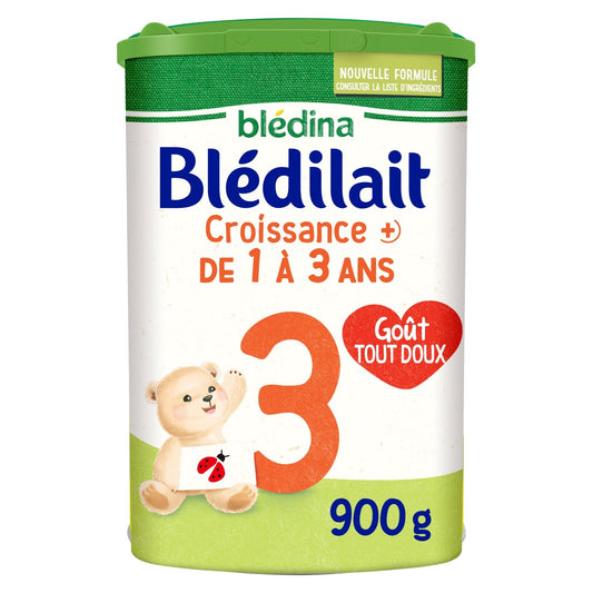 Lait Bébé en Poudre 3ème Âge Dès 12 Mois Croissance + BLEDINA la boîte de 900g