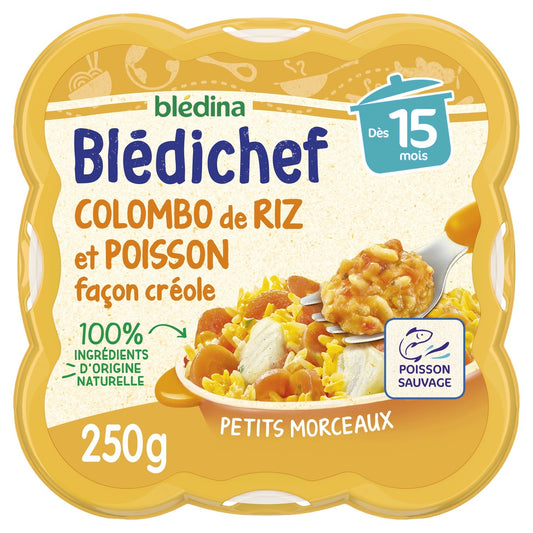 Baby Dish From 15 Months Colombo Rice and Fish Creole Style Blédichef BLEDINA
