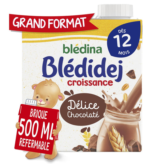 Céréales Bébé Dès 12 Mois Saveur Délice Chocolaté Croissance Blédidej BLEDINA la brique de 500ml