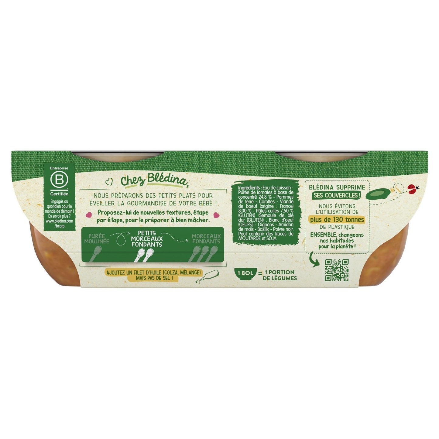 Plat Bébé Dès 8 Mois Tomates Petites Pâtes Bœuf Idées Maman BLEDINA