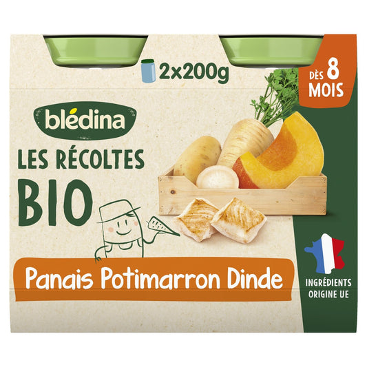 Baby Food Jar From 8 Months Small Pieces Parsnip Pumpkin Turkey Les Récoltes Bio BLEDINA