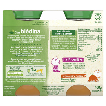 Baby Dish From 6 Months Spring Vegetable Ham BLEDINA