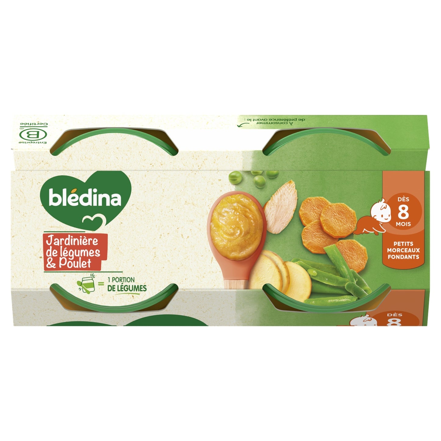 Plat Bébé Dès 8 Mois Jardinière de Légumes Poulet BLEDINA