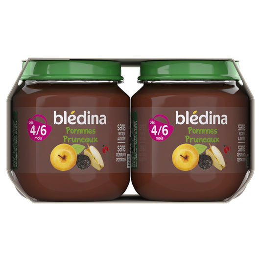 Baby Compote From 4-6 Months Apples Prunes BLEDINA