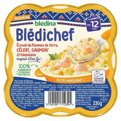 Baby Meal From 12 Months Mashed Potatoes, Celery and Icelandic Salmon Blédichef BLEDINA