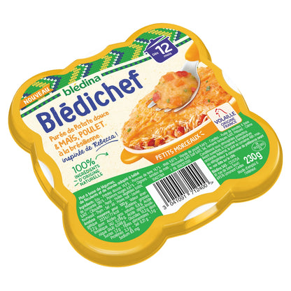 Baby Meal From 12 Months Sweet Potato, Corn and Chicken Purée Blédichef BLEDINA