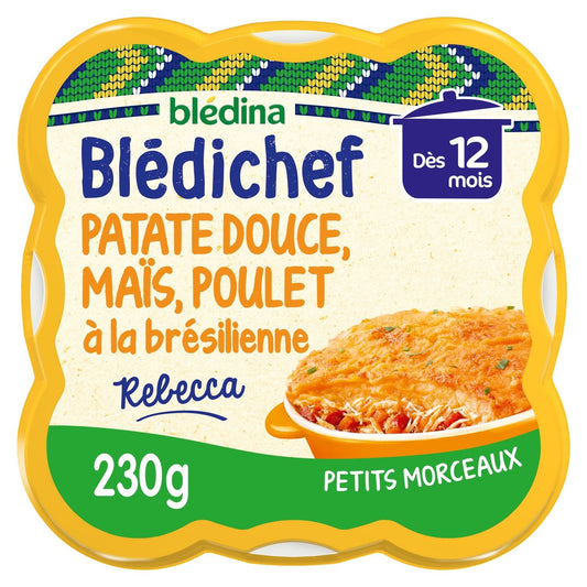 Baby Meal From 12 Months Sweet Potato, Corn and Chicken Purée Blédichef BLEDINA