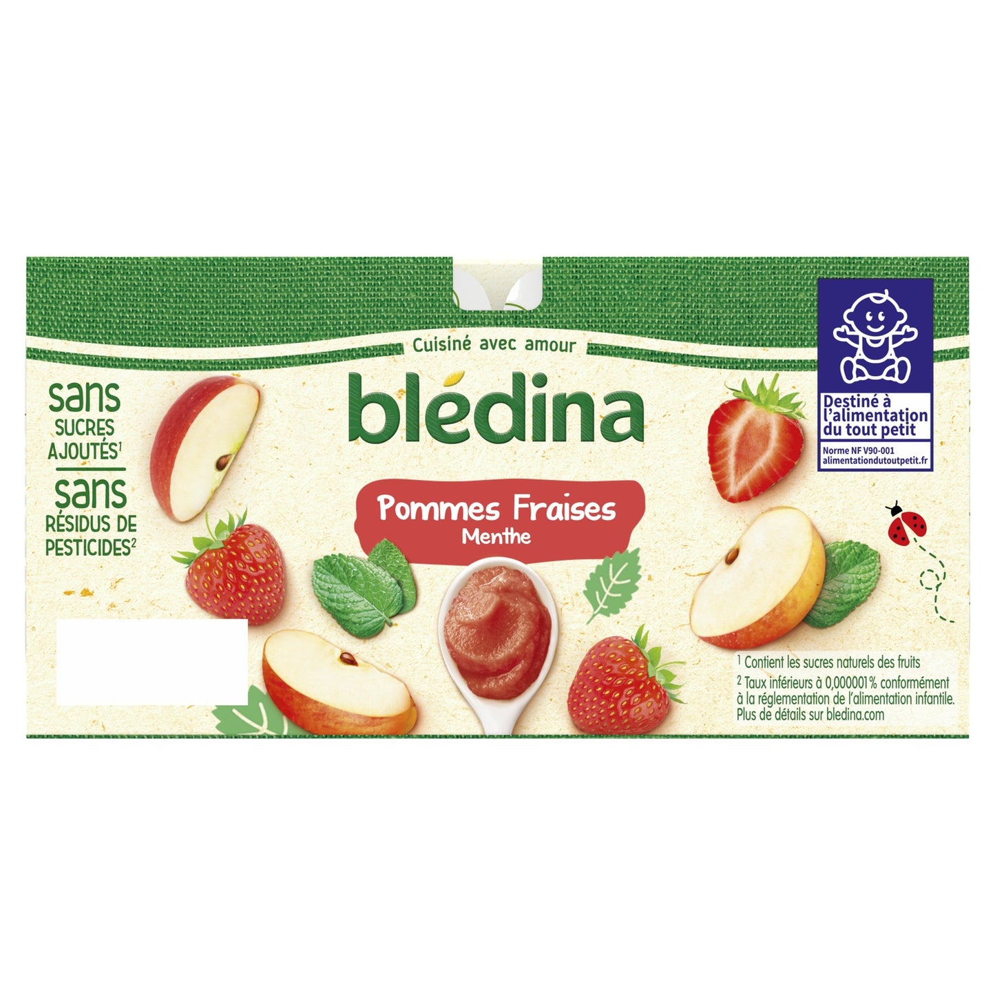 Baby Compotes From 8 Months Apples Strawberries Mint BLEDINA