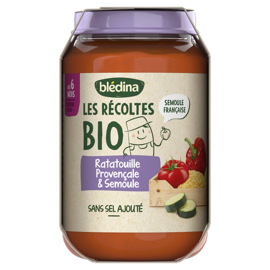 Evening Baby Dish From 6 Months Small Ratatouille Semolina Les Récoltes Bio BLEDINA